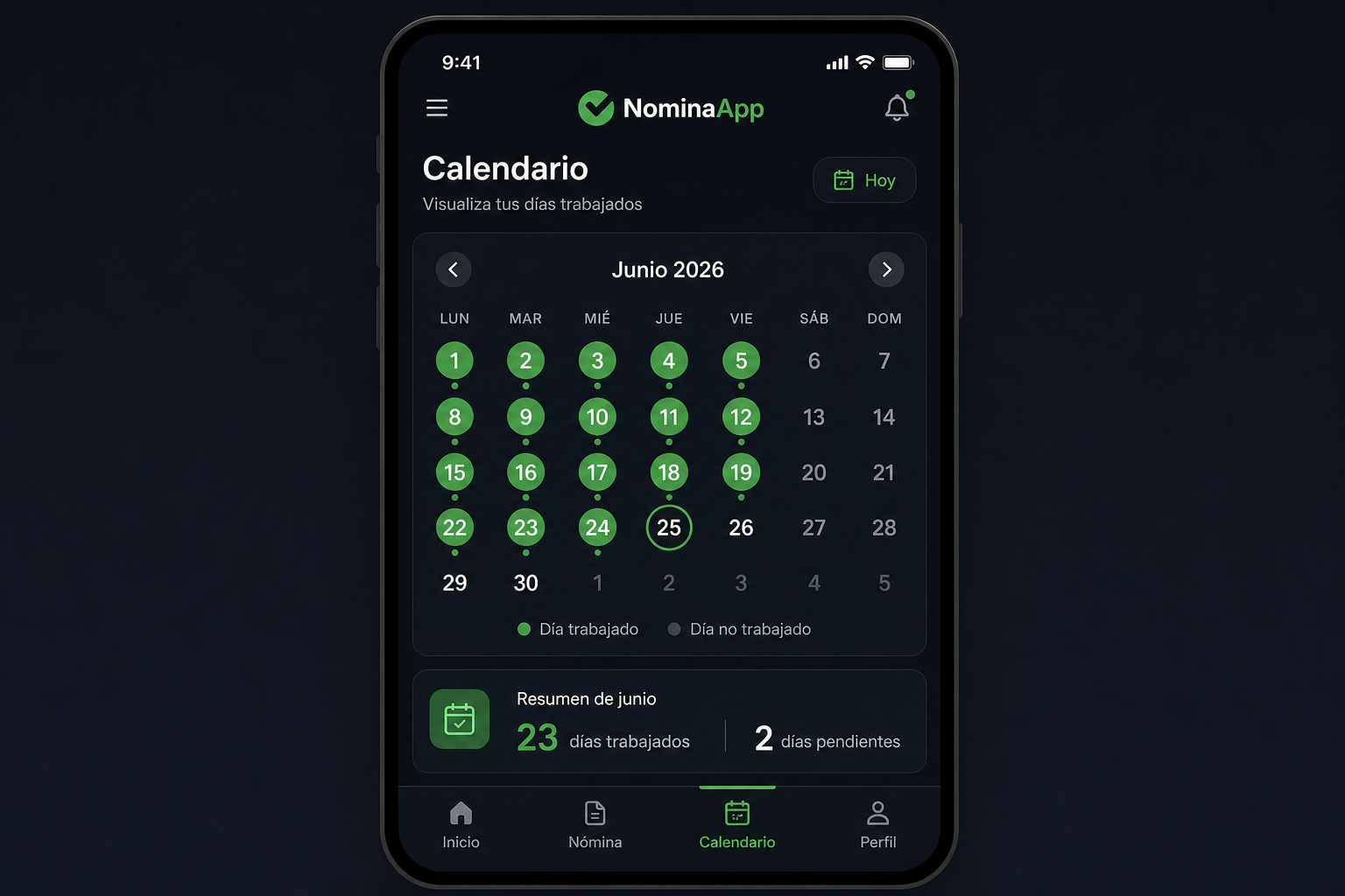 Calendario de jornadas